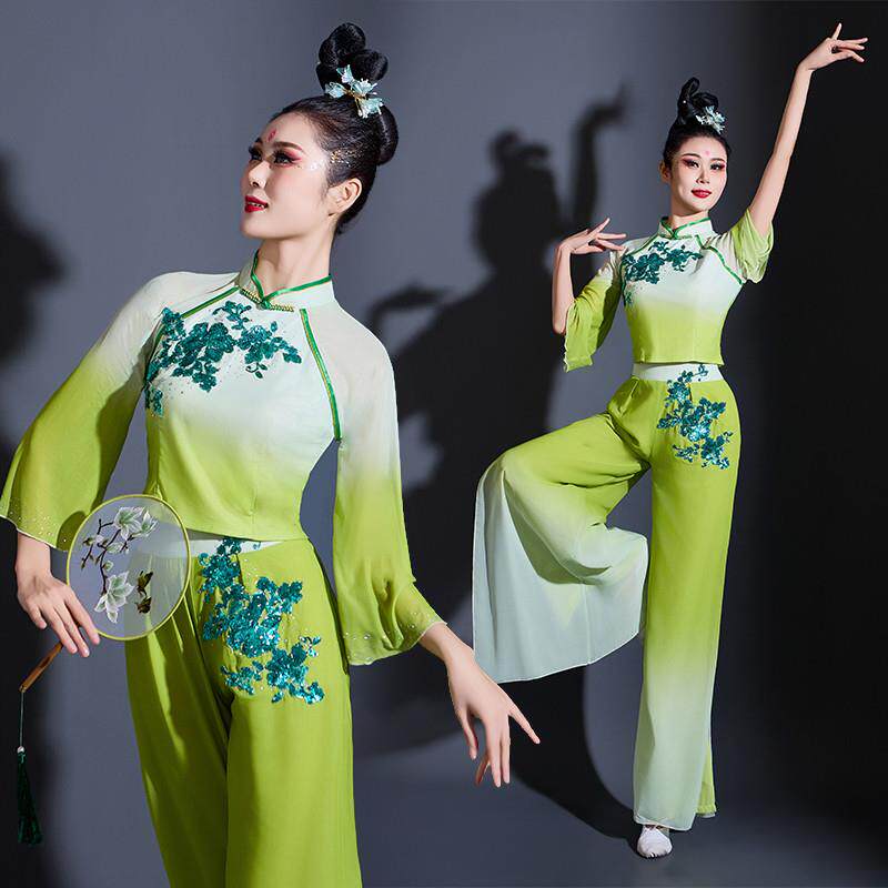 秧歌舞演出服装女2025新款胶州扇子舞古典舞蹈服广场舞腰鼓舞套装