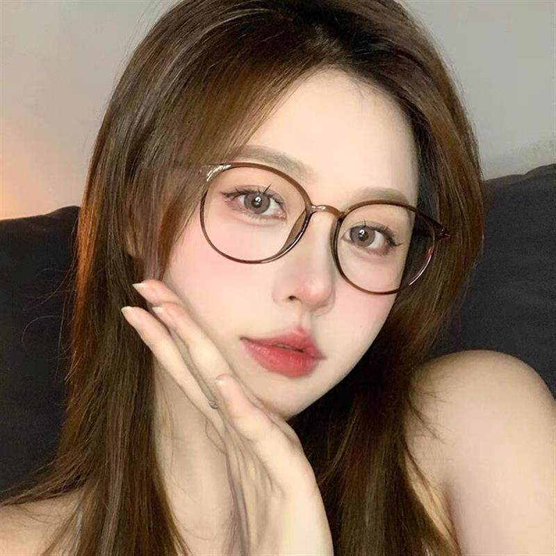 专柜正品同款配平光显成品近视眼镜女小圆框有度数可小红书素颜瘦