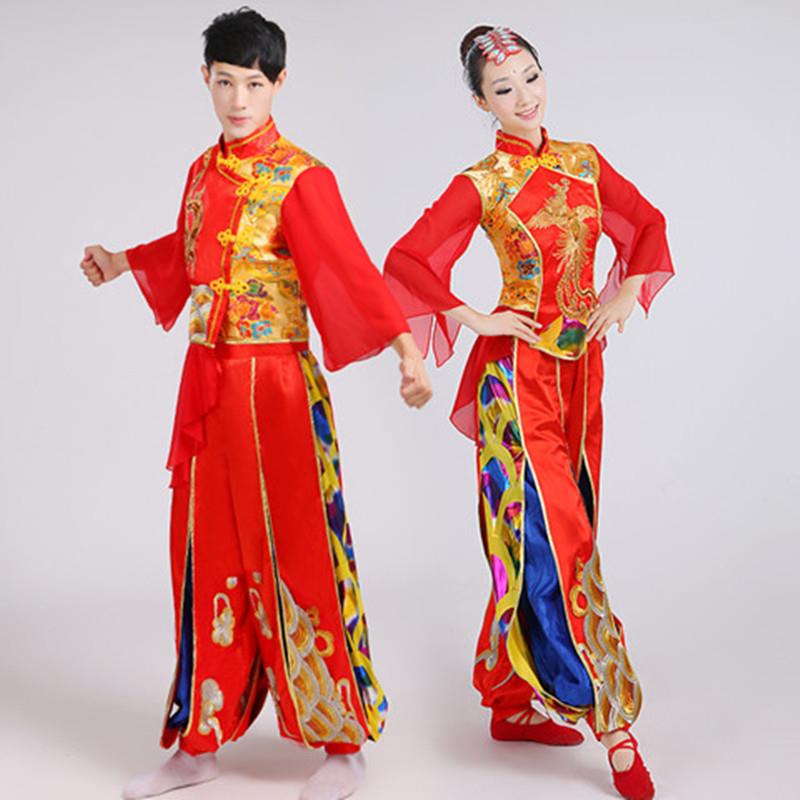 韩式服装中国服演出服男女成人开场服打鼓风民族水鼓秧歌舞腰鼓队