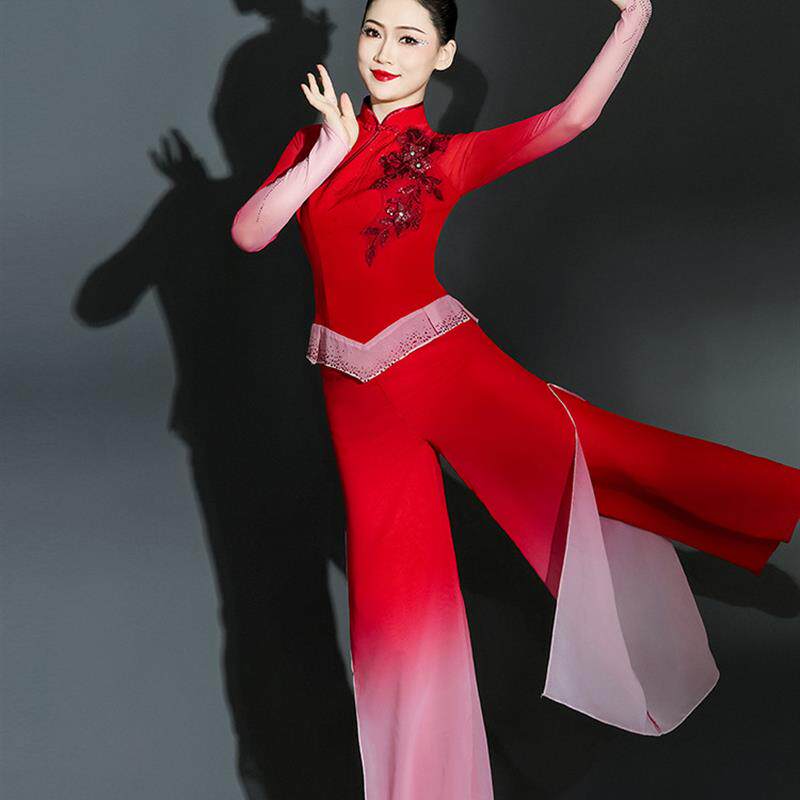 秧歌舞演出服装新款红色广场舞秧歌服女2025新款胶州秧歌舞蹈服