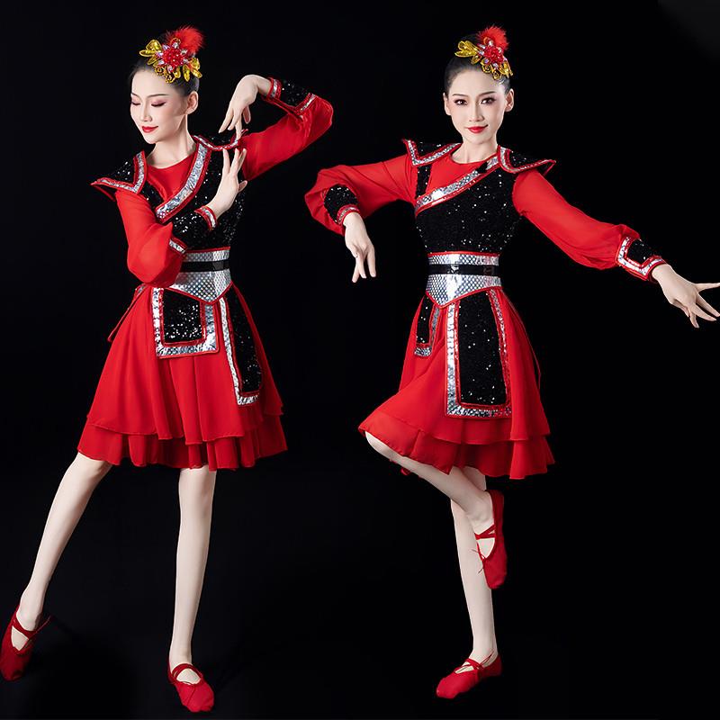 韩式打鼓快板服演出服女中国风腰鼓水服表演鼓舞开场舞蹈服装成人