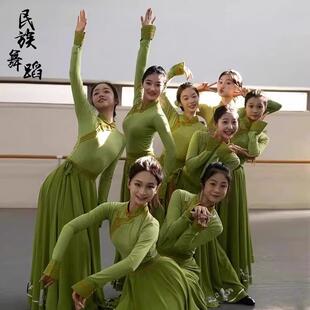 日本蒙古女成人服装中长款蒙古舞蹈演出服新款民族风学生艺考练习