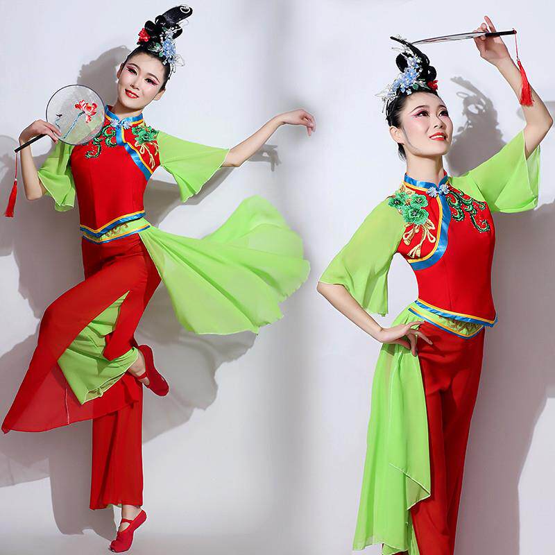 秧歌服演出服女2025新款扇子舞套装手绢舞东北胶州舞古典舞蹈服装