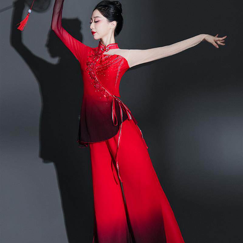 胶州秧歌服演出服女艺考九儿舞蹈服装古典舞扇子舞广场舞套装成人