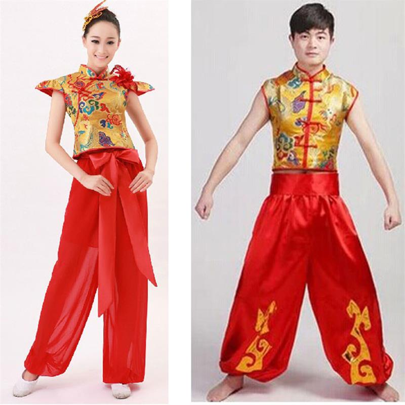 韩式打鼓服装中国成人男风腰鼓表演服女舞龙舞狮锣鼓队舞蹈秧歌演