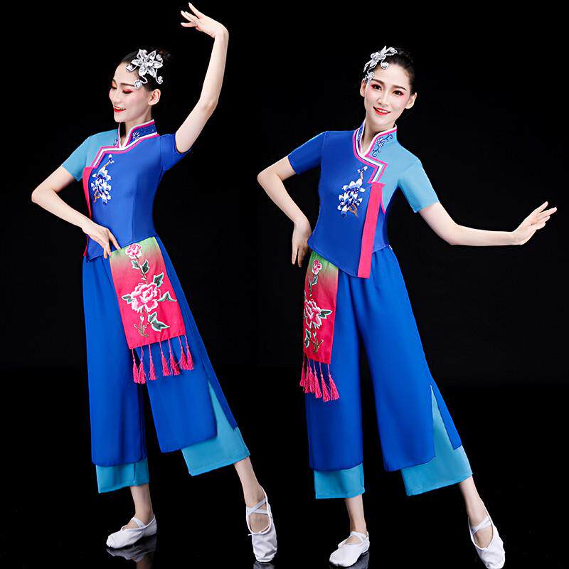 秧歌服演出服2025新款中国风舞蹈服装女套装打鼓水鼓扇子舞表演服