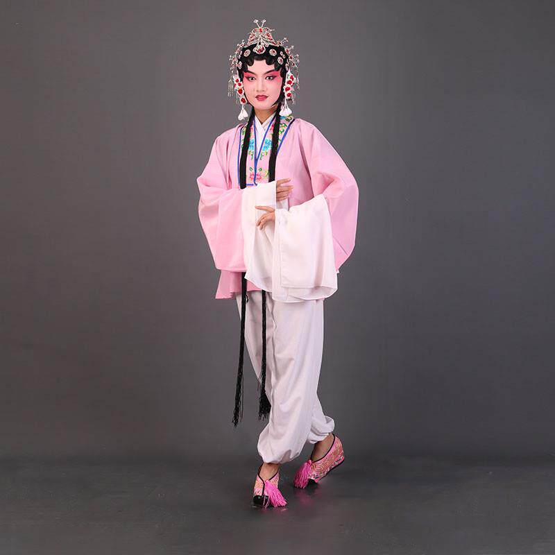 韩式戏曲戏剧对披越剧京剧排练水袖服装青衣花旦儿童练功服服上衣