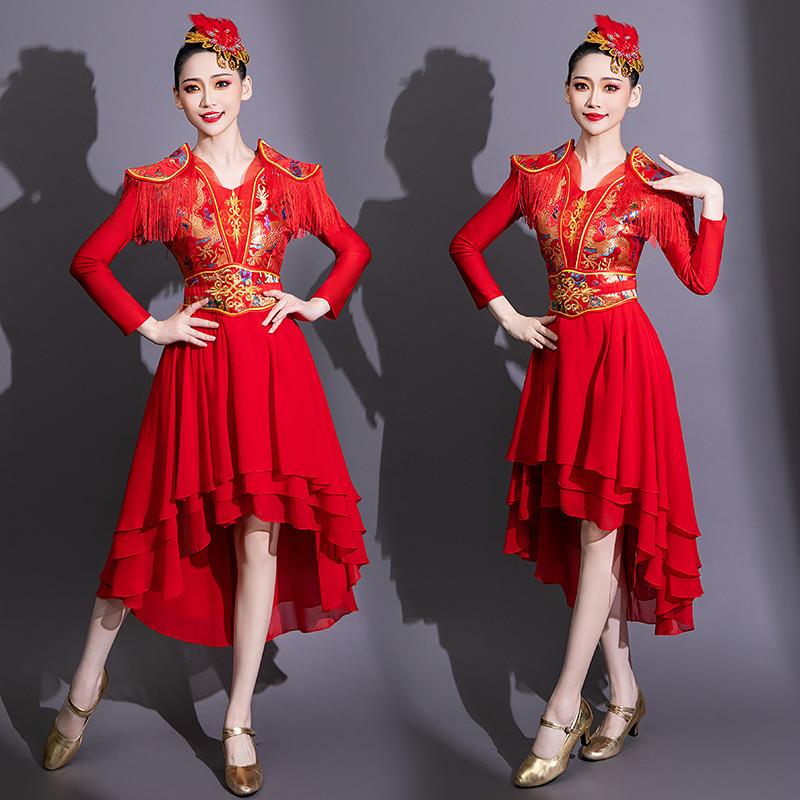 韩式现代打鼓演出服女中国风威风服喜庆舞蹈服装开场舞水鼓舞表演