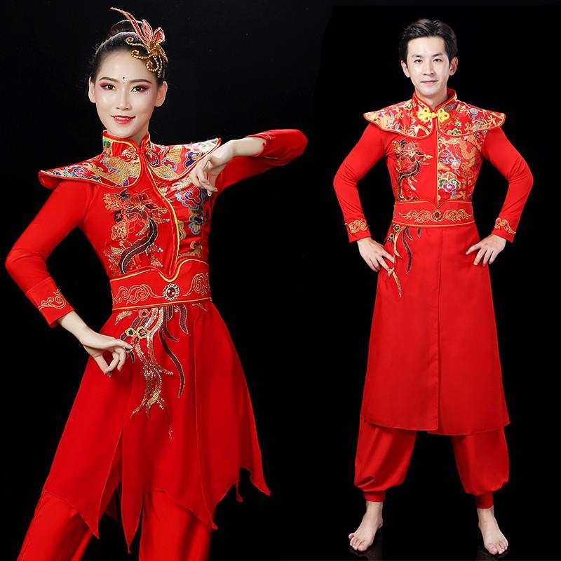 韩式打鼓服鼓舞女水演出服表演服舞蹈风中国腰鼓开场舞服秧歌服装