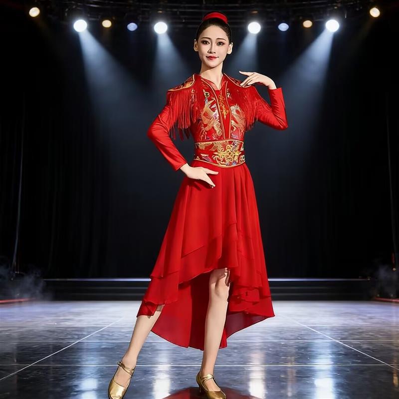 韩式女服装打鼓中国风威风锣鼓舞水鼓腰鼓舞蹈服装现代开场演出服