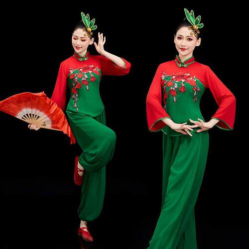 韩式秧歌服演出服新款女舞广场服装腰鼓舞新式服打鼓东北灯笼裤舞