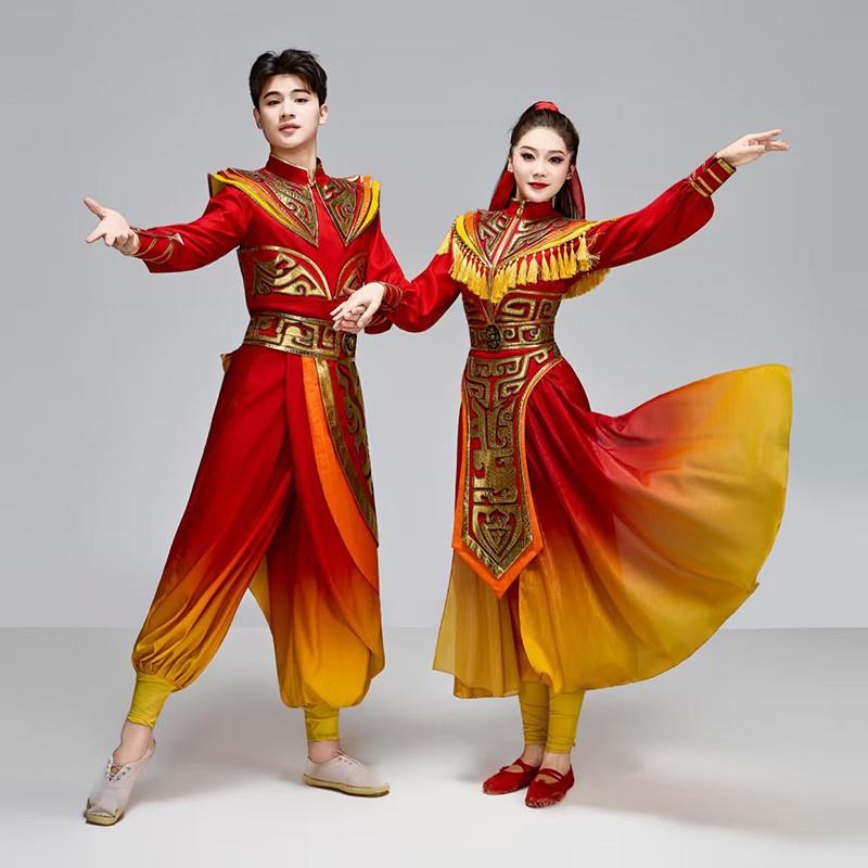 韩式威风喜庆打鼓演出服男女款中国风锣鼓舞蹈表演腰鼓水鼓服锣鼓