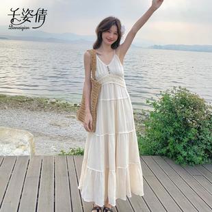 法式 气质绝美海边度假超仙沙滩裙 温柔风吊带连衣裙女2025夏季 新款