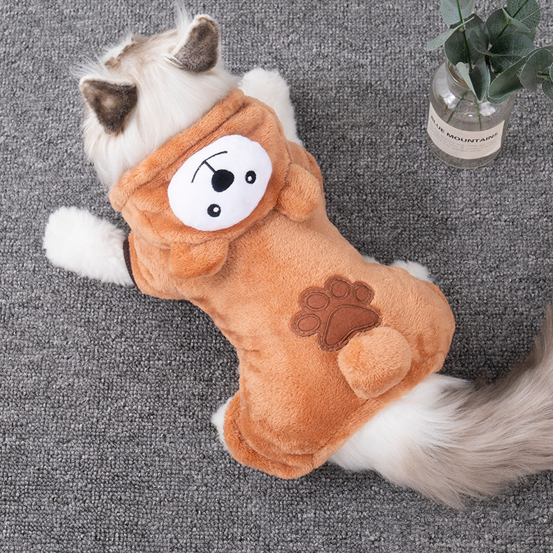 猫猫衣服秋冬季保暖珊瑚绒变身装德文布偶蓝猫防掉毛加厚狗四脚衣