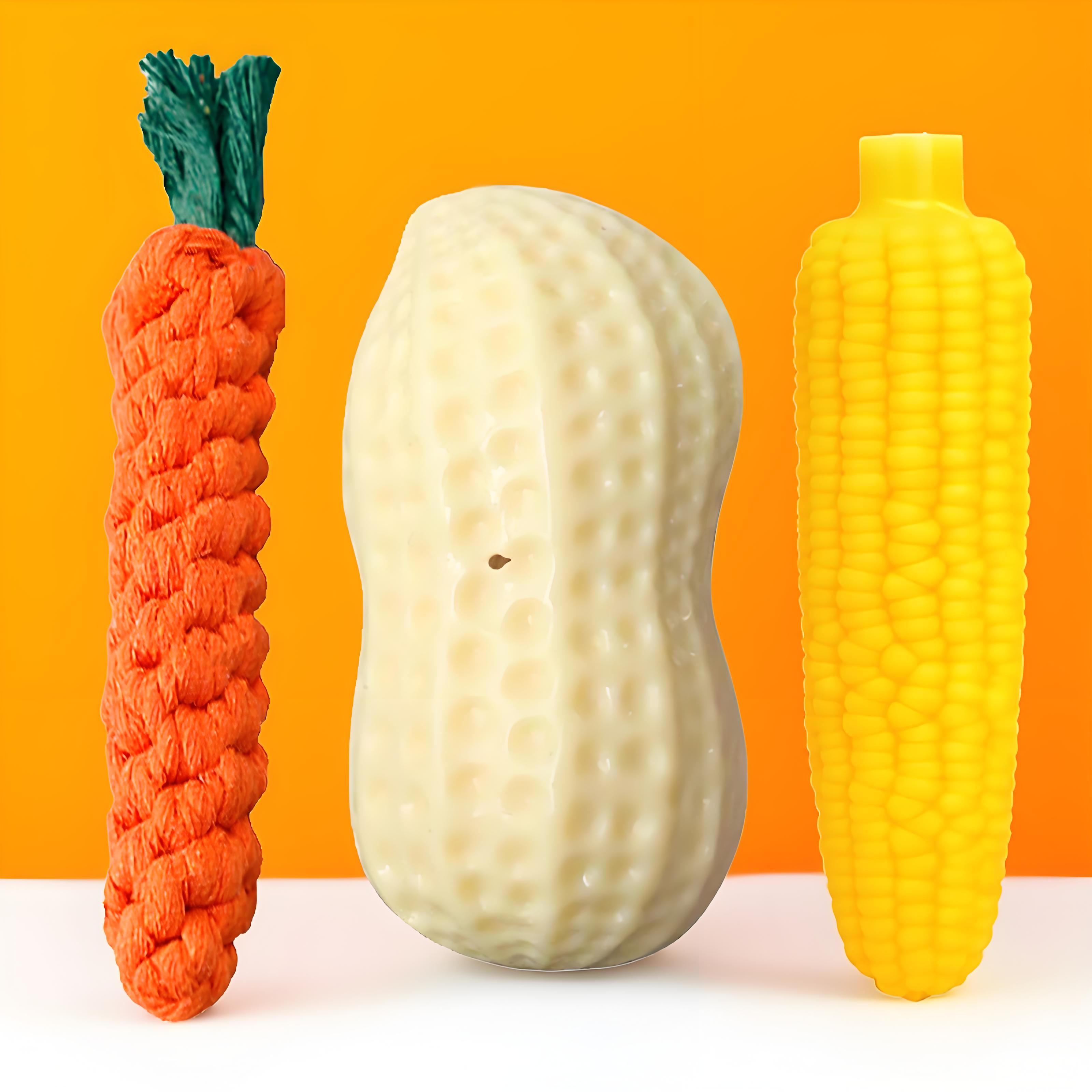 狗狗玩具发声花生玉米磨牙棒耐咬自嗨解闷小型犬柴犬柯基宠物用品