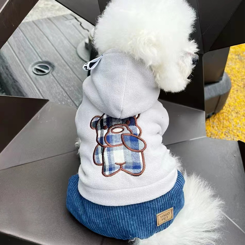 秋冬季宠物衣服泰迪比熊雪纳瑞贵宾博美小狗狗保暖棉衣猫咪四脚衣