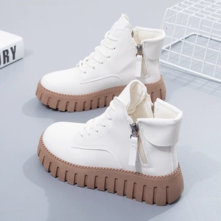 秋冬季 短靴 厚底英伦风时尚 马丁靴女2022新款 爆款 百搭加绒加厚棉鞋