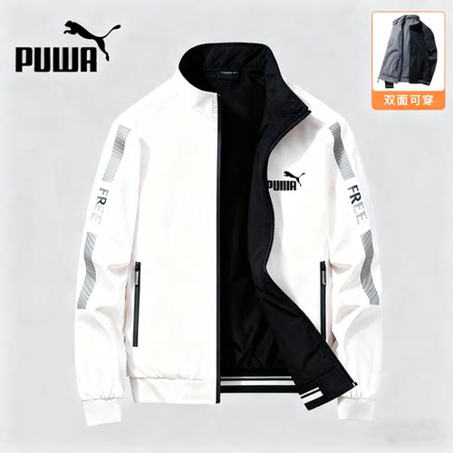 新款秋冬季双面穿夹克男外套百搭