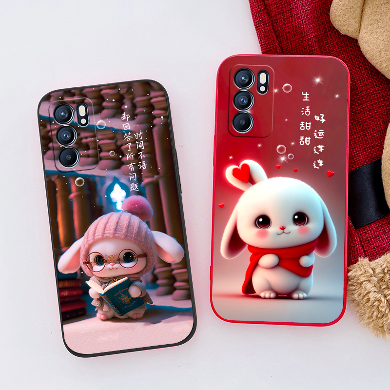 兔年opporeno6pro手机壳reno6pro新年款全包防摔男女新款网红硅胶