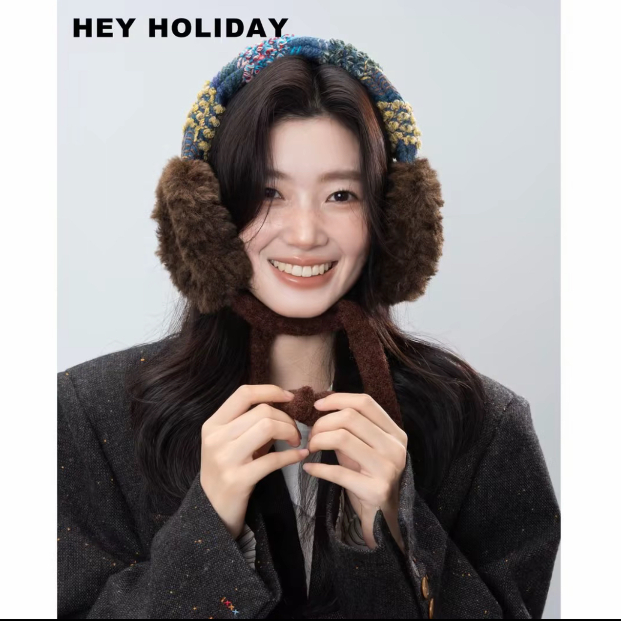hey holiday秋冬高级感保暖耳罩发箍新款薄款可爱毛绒防冻耳套
