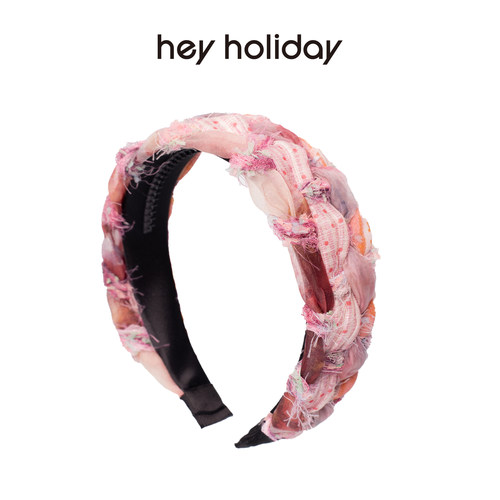 hey holiday新款编织宽版发箍时尚百搭少女气质网红复古发饰简约