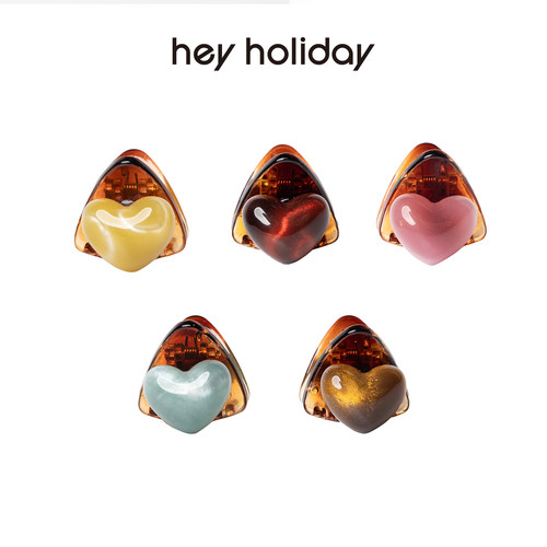hey holiday可爱猫眼爱心小抓夹发饰甜美流行时尚头饰清爽