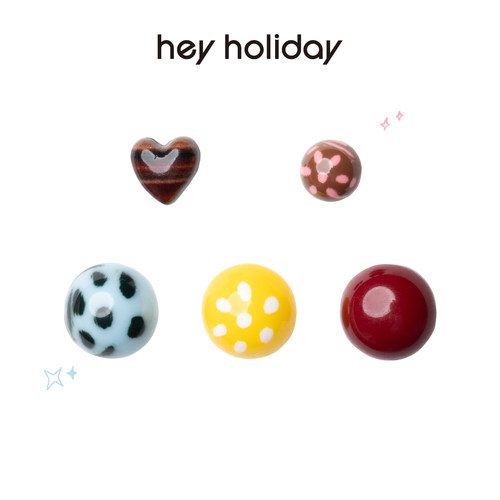 hey holiday925银甜美树脂耳钉日常百搭气质款小巧耳饰