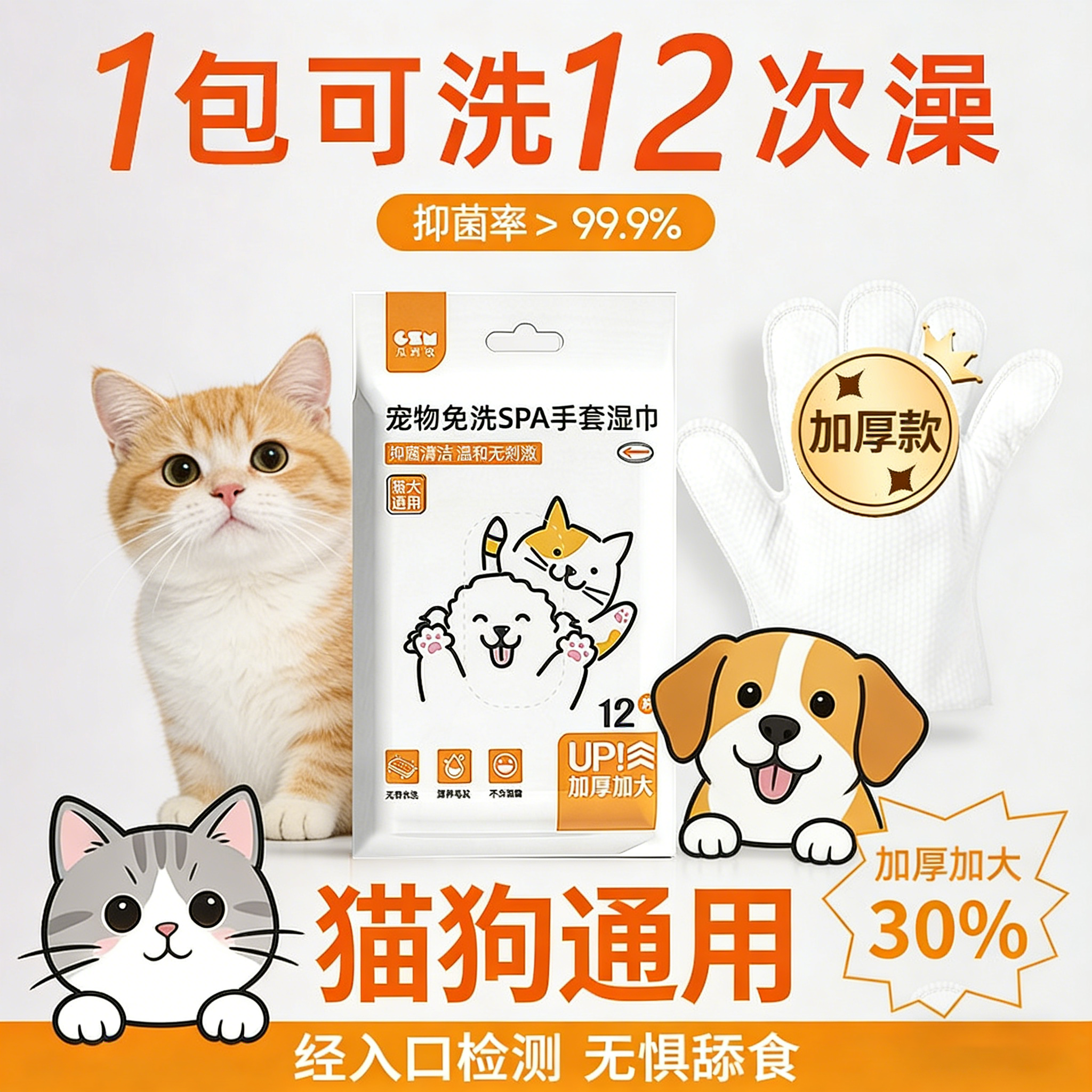 宠物免洗手套猫咪狗狗专用免洗澡干洗神器清洁用品除臭免洗湿纸巾,宠物/宠物食品及用品,其他美容护理用品,淘宝优惠券,粉丝福利购,淘宝优惠卷