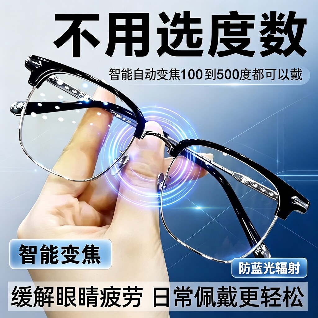 智能老花镜男款式品牌高档正品防蓝光2026新款中老年女士十大名牌