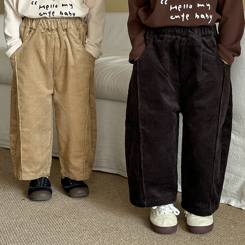男女童宽松休闲灯芯绒裤子