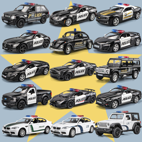 合金警车小汽车模型特警玩具车
