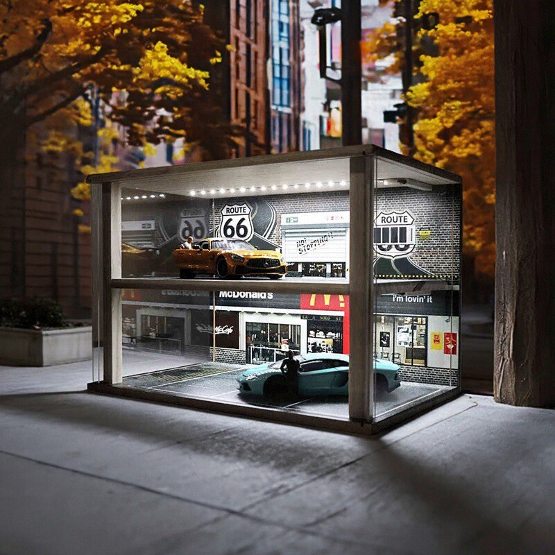 仿真立体双层停车场模型展示盒