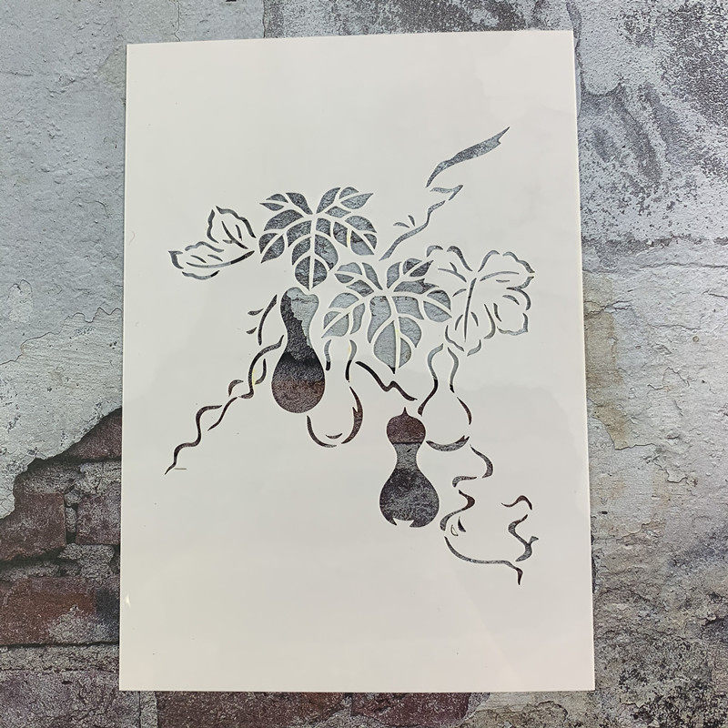 葫芦架 藤蔓绿叶涂鸦植物彩绘工具DIY镂空画模板墙绘手绘遮蔽板