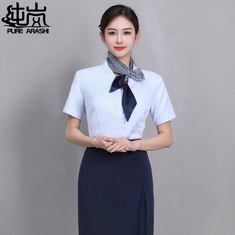 纯岚中国移动工作服女夏短袖衬衫图片