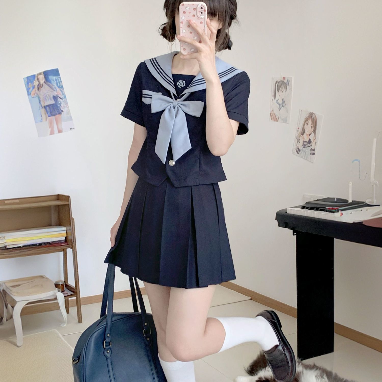 神月社原创jk水手服制服日系短裙