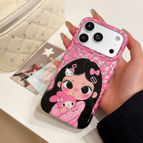 宏界 甜辣风豹纹可爱抱兔子女孩适用苹果18ProMax手机壳iphone15新款16pro硅胶17promax女款15pro防摔保护套