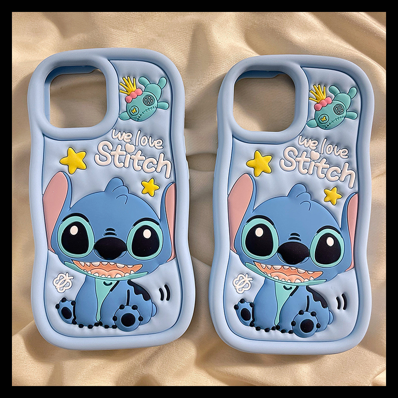 苹果iphone硅胶卡通史迪仔