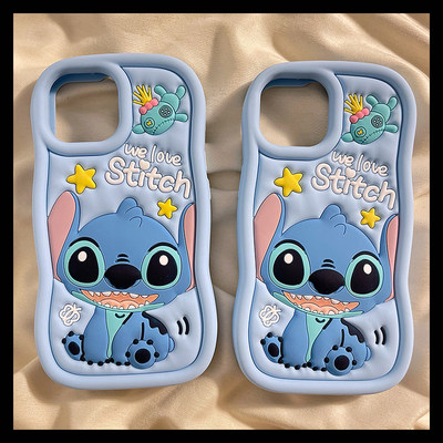 苹果iphone硅胶卡通史迪仔