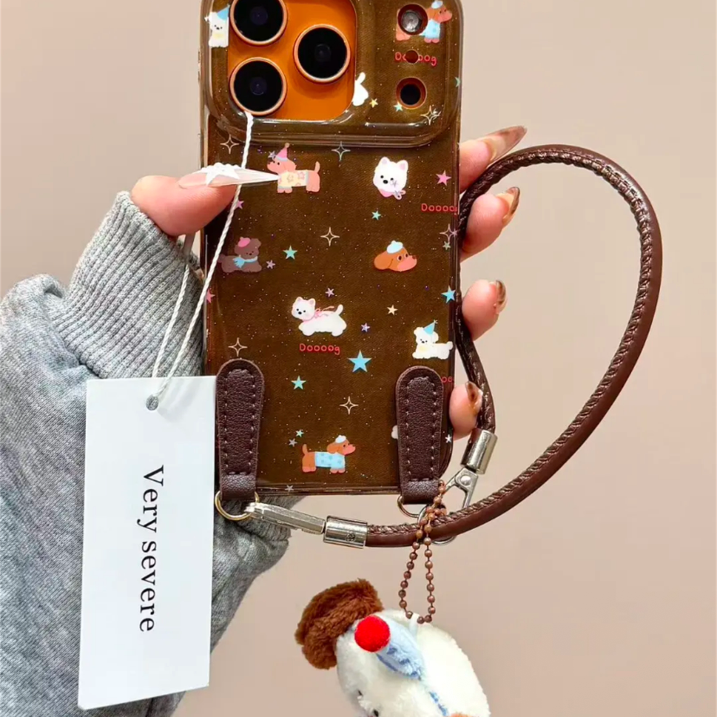 宏界 白鹿同款可爱星星腊肠狗公仔手拎绳适用苹果17ProMax手机壳iphone15pro新款16pro硅胶14pro防摔13保护套