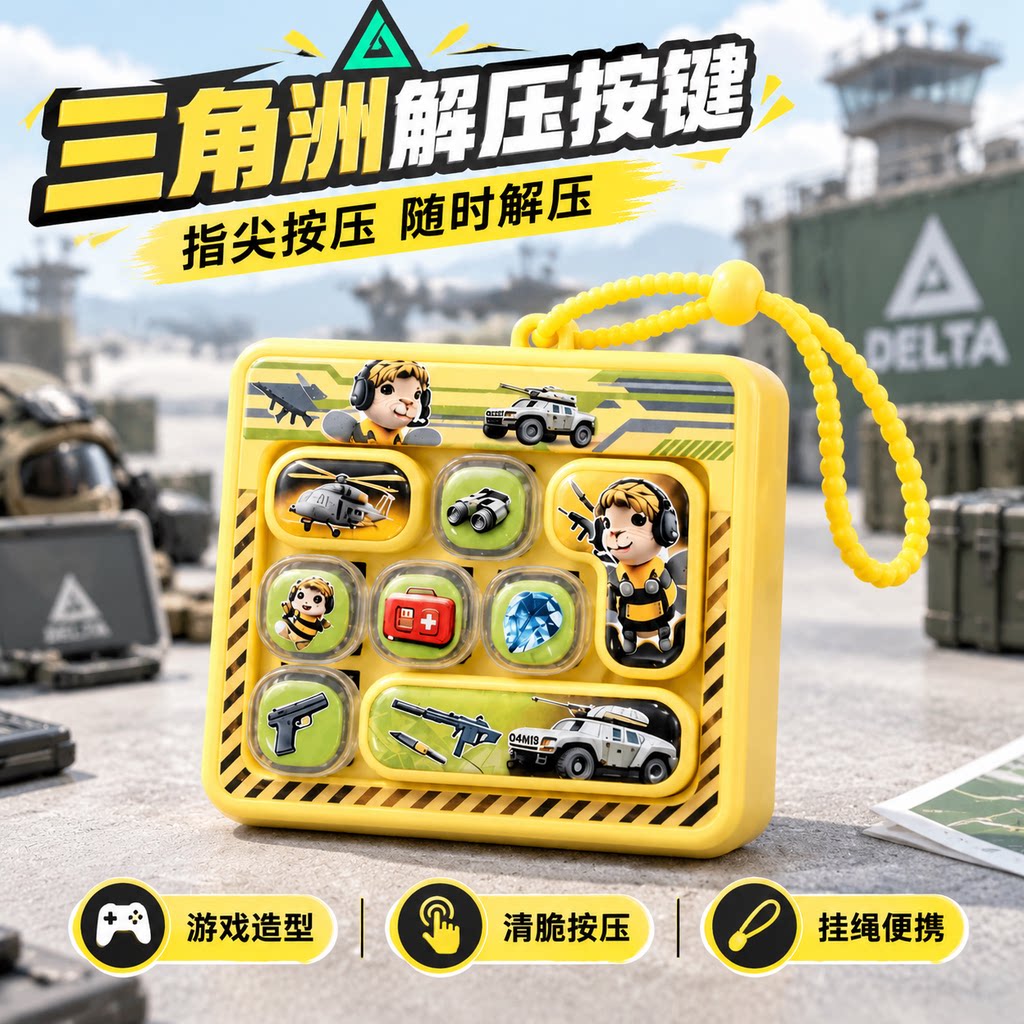 三角洲趣味按按乐键盘解压按压便携挂饰钥匙扣小巧按压器书包挂件图片