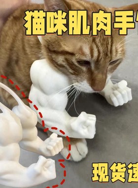 猫咪绿巨人肌肉手臂小玩具猫的浩克手臂狗狗挂脖挂件搞笑拳击模型