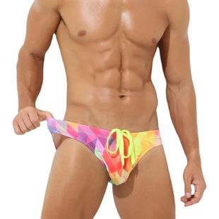 Sexy Print Bikini Swimwear Men Swim Briefs Swimming Trunks L
