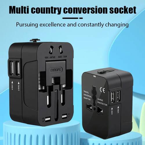 Global Universal Conversion Travel Plug USB Sockets EU US AC