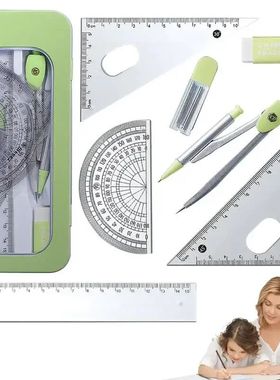 Protractor And Compass Set Student Geometry Math Set Draftin