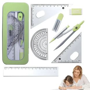Protractor And Compass Set Student Geometry Math Set Draftin