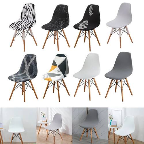 Velvet Scandinavian Chair Cover Solid Color Dining Chair Cov