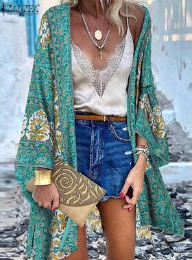 women cardigan boho blouses top shirt summer floral beach 24