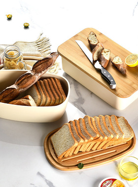 Food grade wooden lid bread storage box