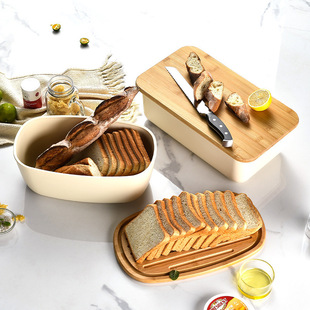 Food grade wooden lid bread storage box