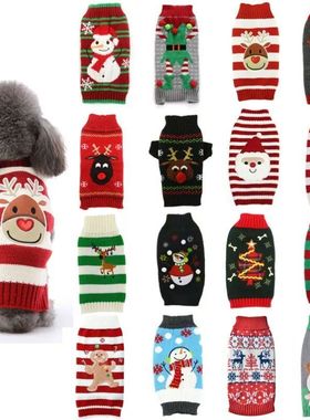 Cute Cartoon Reindeer Sweater for Pets Warm Costume Christma